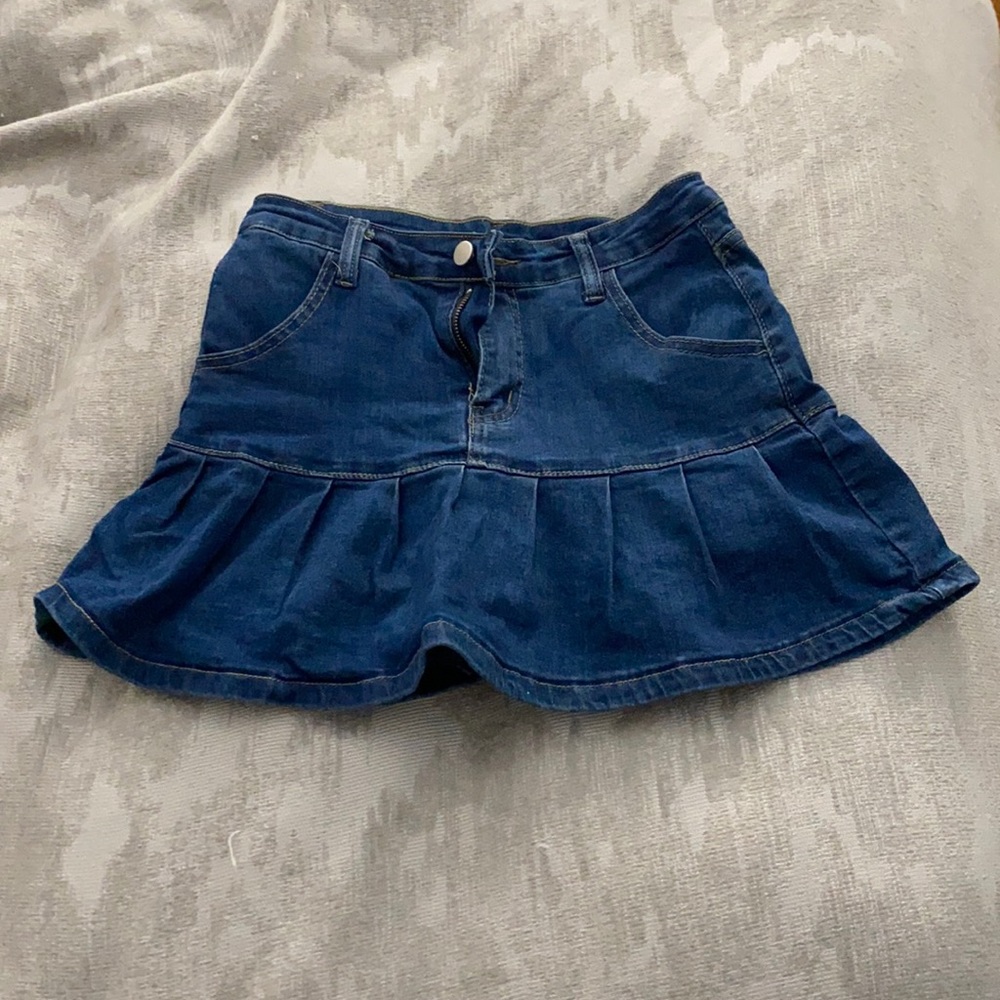 jean skirt with shorts